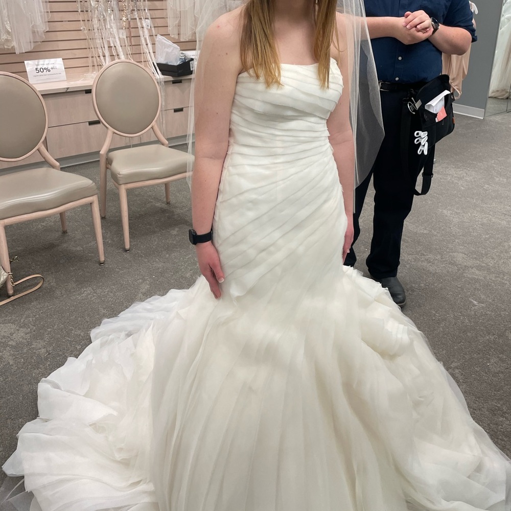 Vera Wang White ivory never worn size 6 and veil